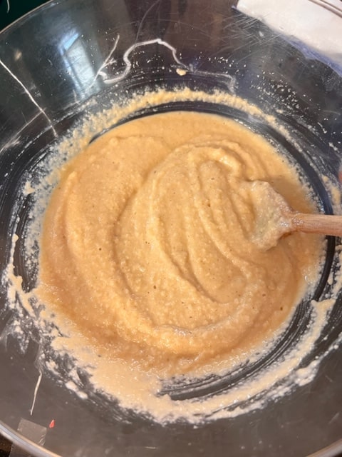 moderately thick batter