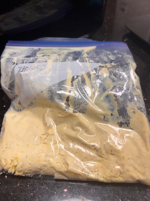 squish it into a smooth paste