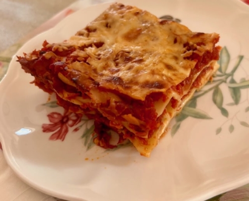 Lasagna with Homemade Chunky Tomato Sauce