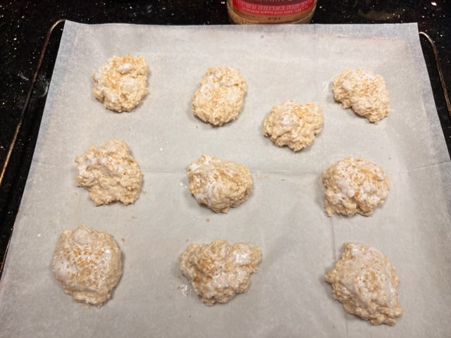 brush tops with leftover cream and sprinkle with demerara sugar