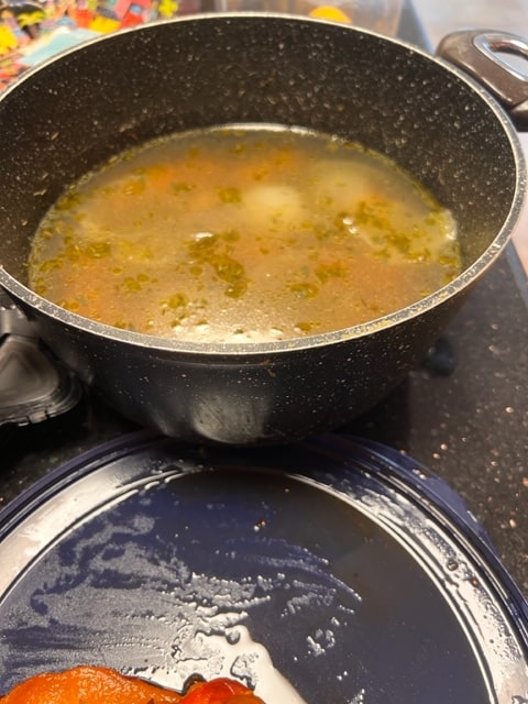 finished vegetable broth