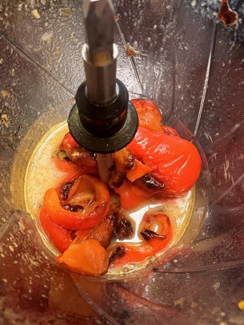 peppers in the blender