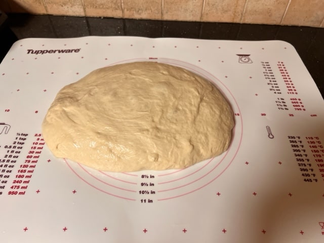 place dough on mat