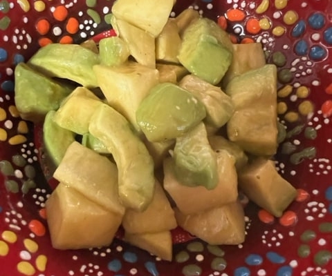 avocado apple salad with orange juice vinaigrette