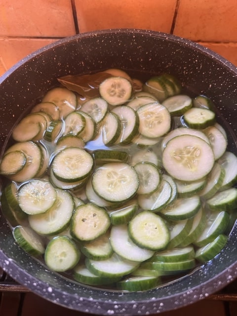 adding cucumbers