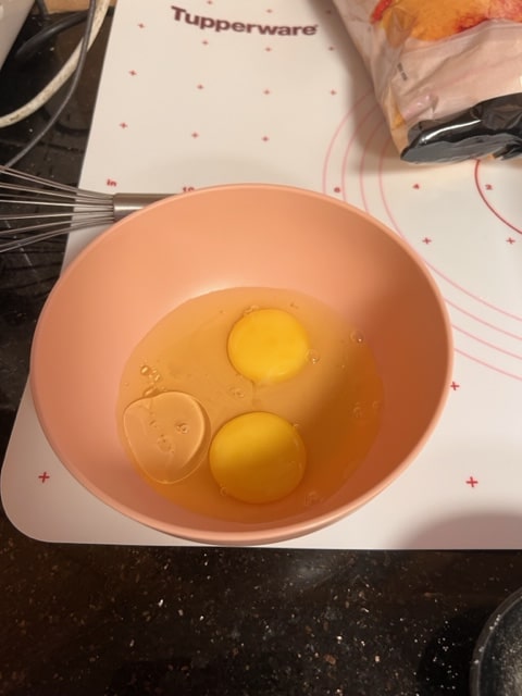eggs with a dollop of oil