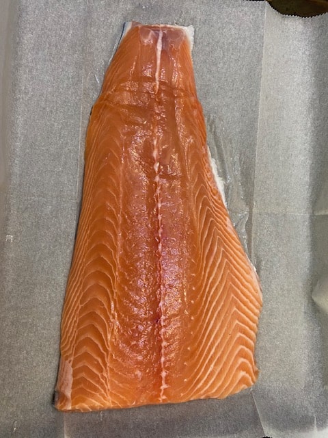 cleaned salmon fillet