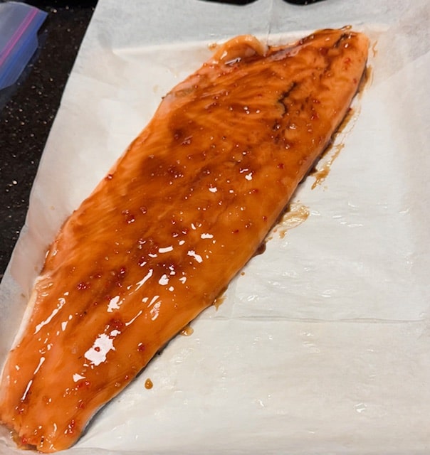 slathered with sauce