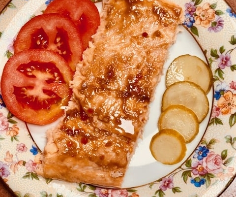3 ingredient Baked Salmon for Tali