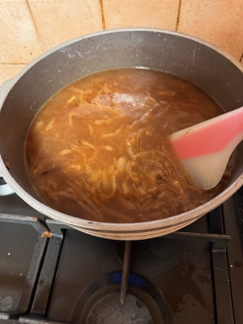 stirring and then let burble