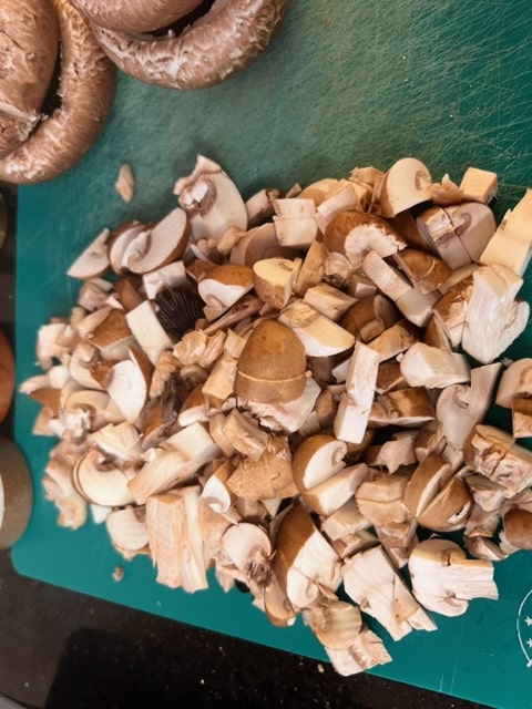 chop the mushrooms roughly