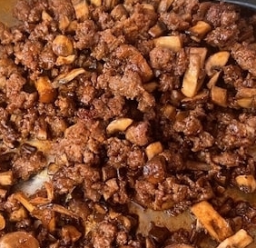mushroom and meat mixture