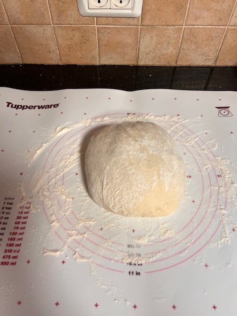 dough on lightly floured mat