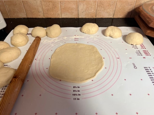 rolling out the dough