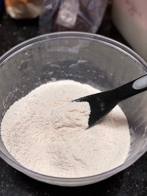 mixing the dry ingredients