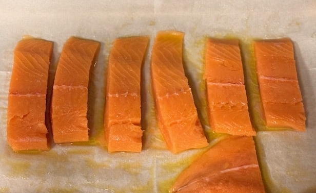sliced salmon fillets