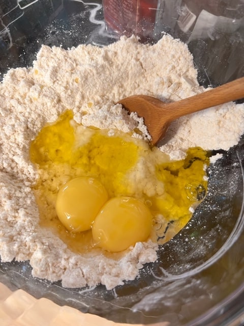 add eggs and oil