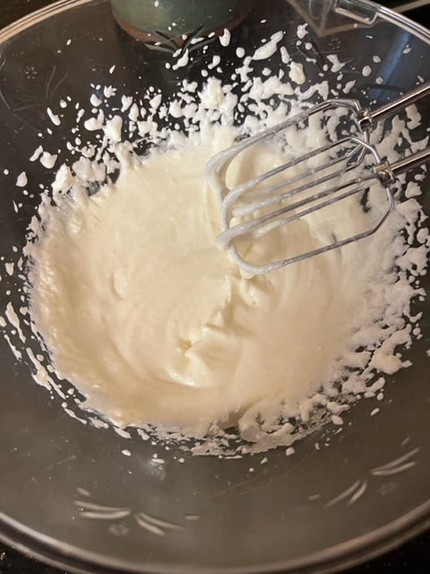 cream cheese whipped with sugar