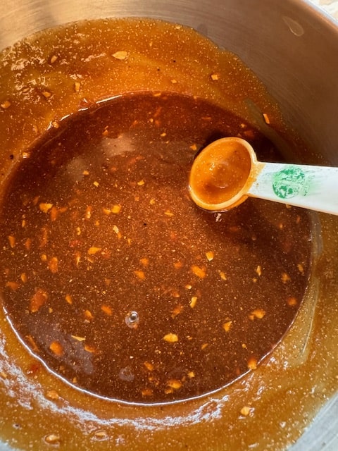 stir the sauce ingredients together