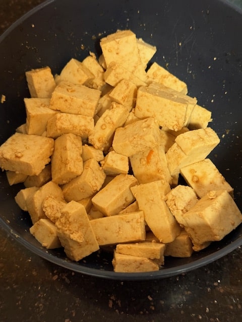 tofu tossed with soy sauce