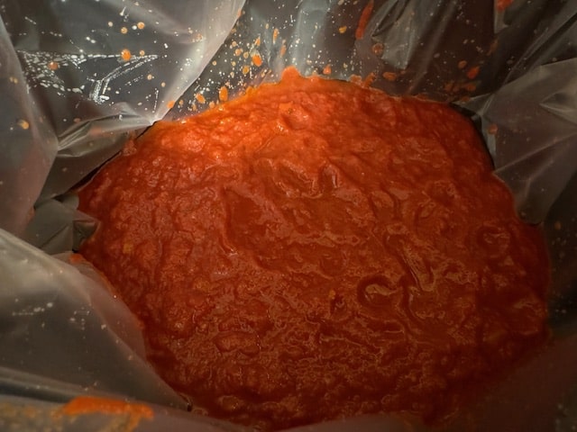 sauce in crockpot liner bag
