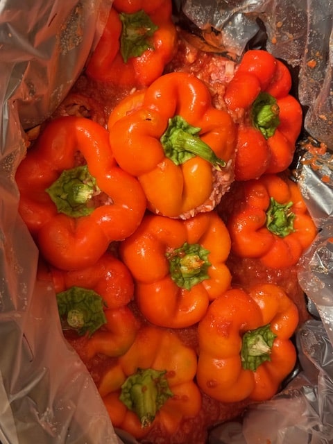 peppers snug as a bug in the crockpot