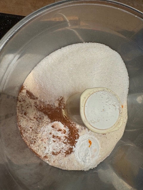 dry ingredients in food processor