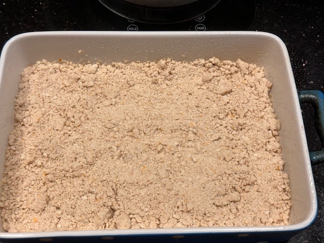 pat less than 1/2 the crumbs into pan