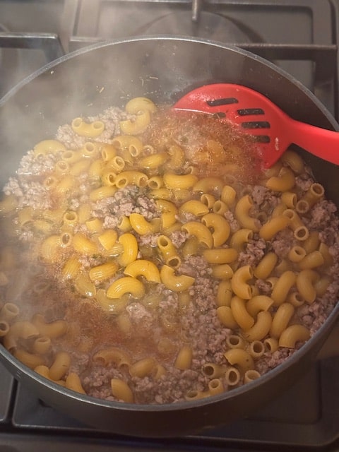 bring to boil and add pasta