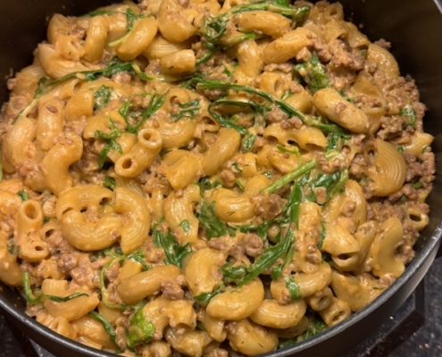 One Pot Creamy Beef and Pasta Dinner