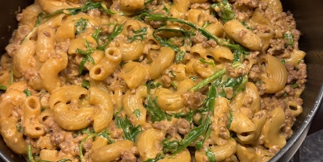 One Pot Creamy Beef and Pasta Dinner