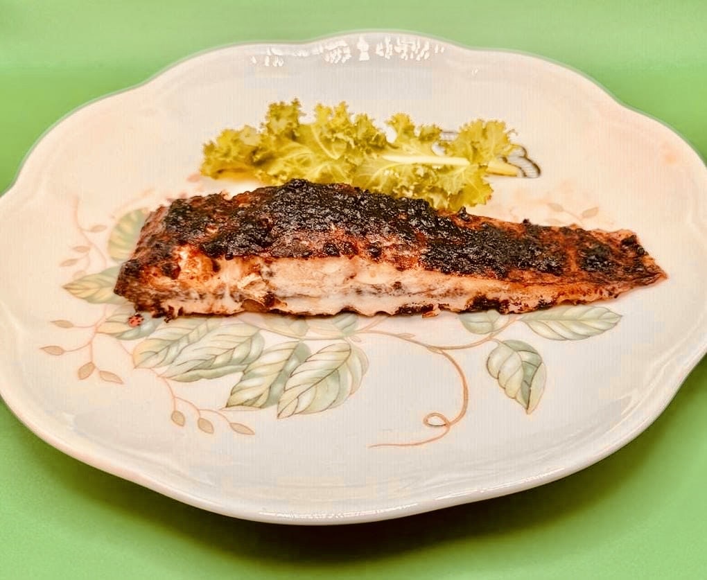 cocoa rubbed salmon fillet