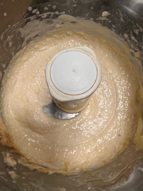 liquid ingredients blitzed in processor