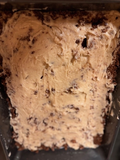 top part of batter over crumbs