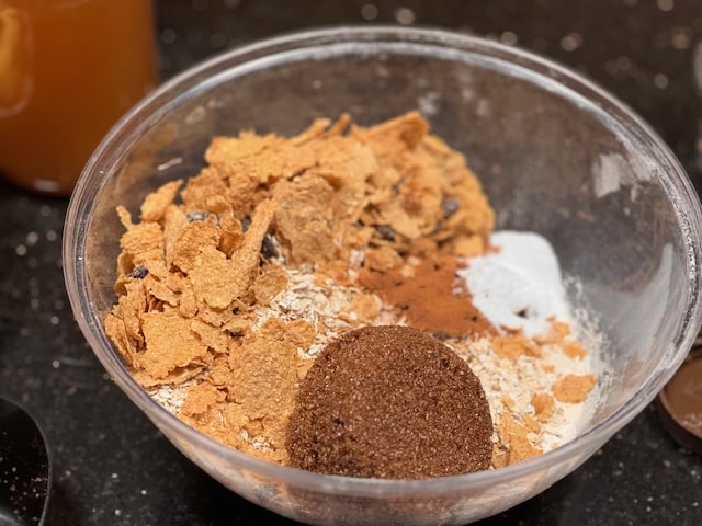 place dry ingredients in bowl