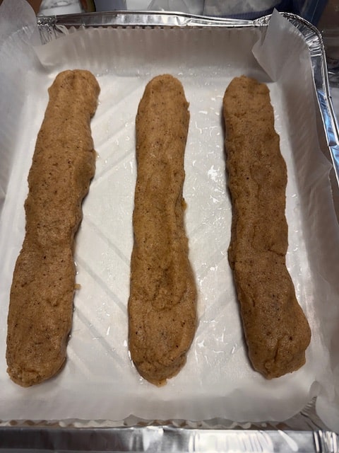 3 logs on parchment paper