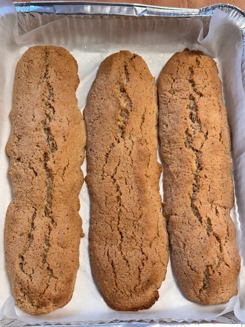 medium brown after baking