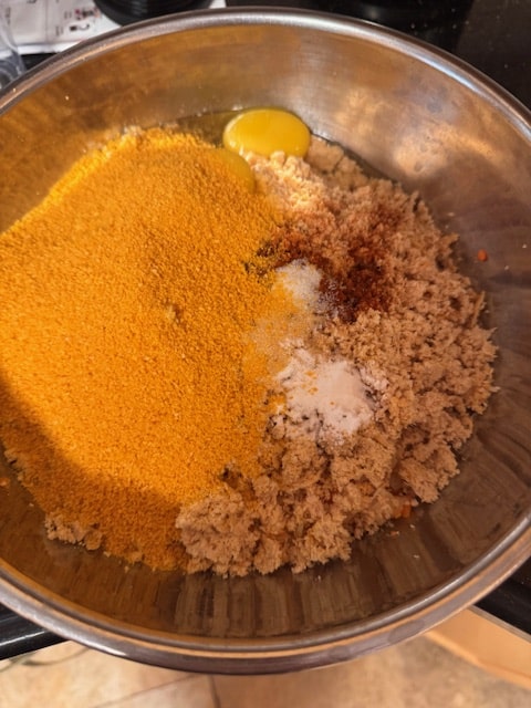 put everything together in large bowl