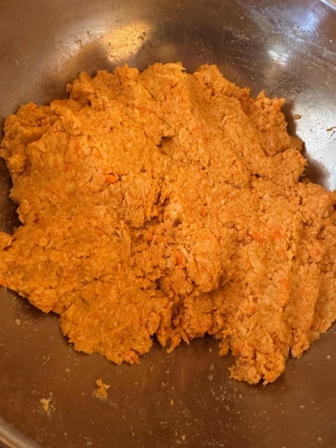 form a  slightly sticky mixture