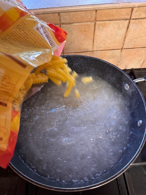 add the pasta to boiling salted water
