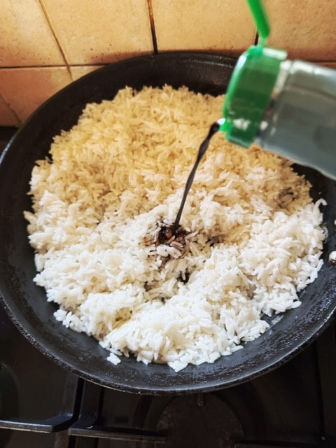 pour in the soy sauce