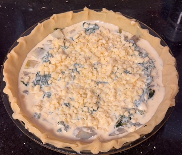 pour in filling and top with cheese