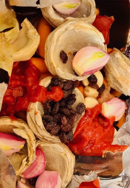 Placing the ingredients in a slow cooker bag