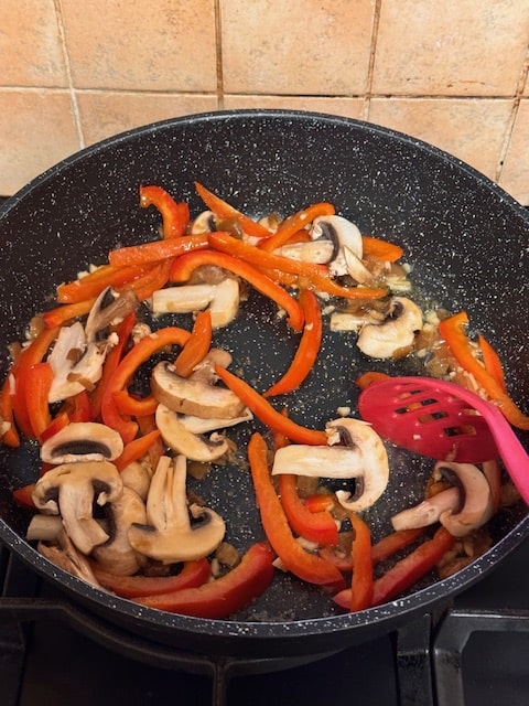 toss in the mushrooms