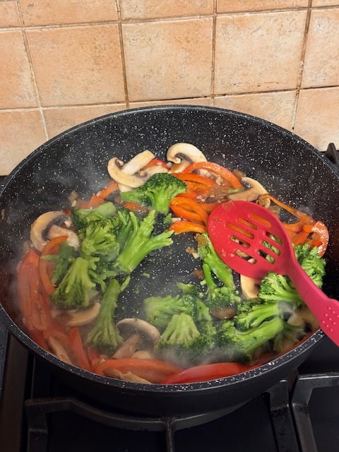 toss in the broccoli