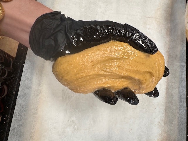 note the looseness of the dough