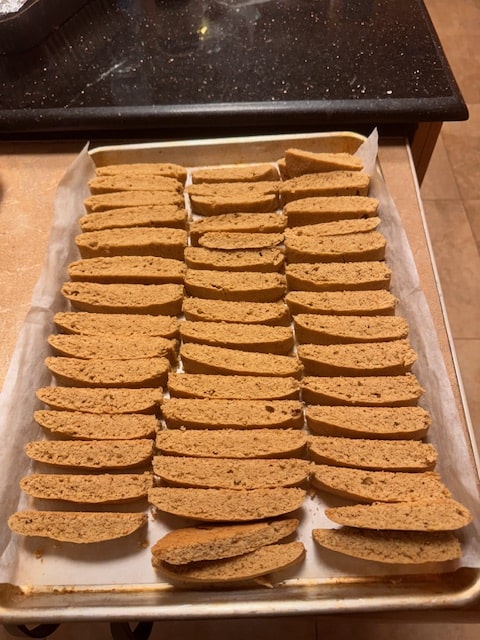 turn slices on their sides