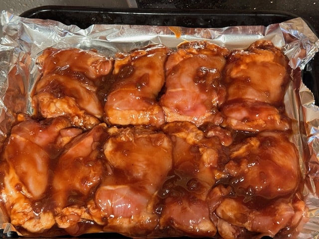 slather remaining sauce on top of chicken