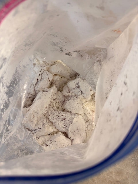 chicken in ziplock with cornstarch and salt