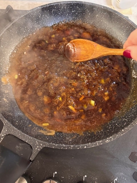 sauce cooked together till thickened